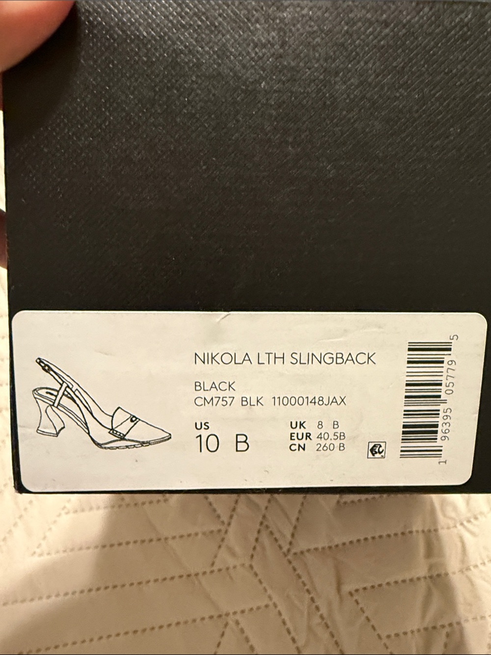 COACH Black Leather Pointed Slingback Mules - Picture 7 of 8